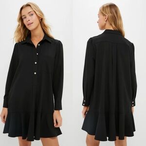 NWOT TUCKERNUCK Black Crepe Callahan Shirt Dress Black Size Large